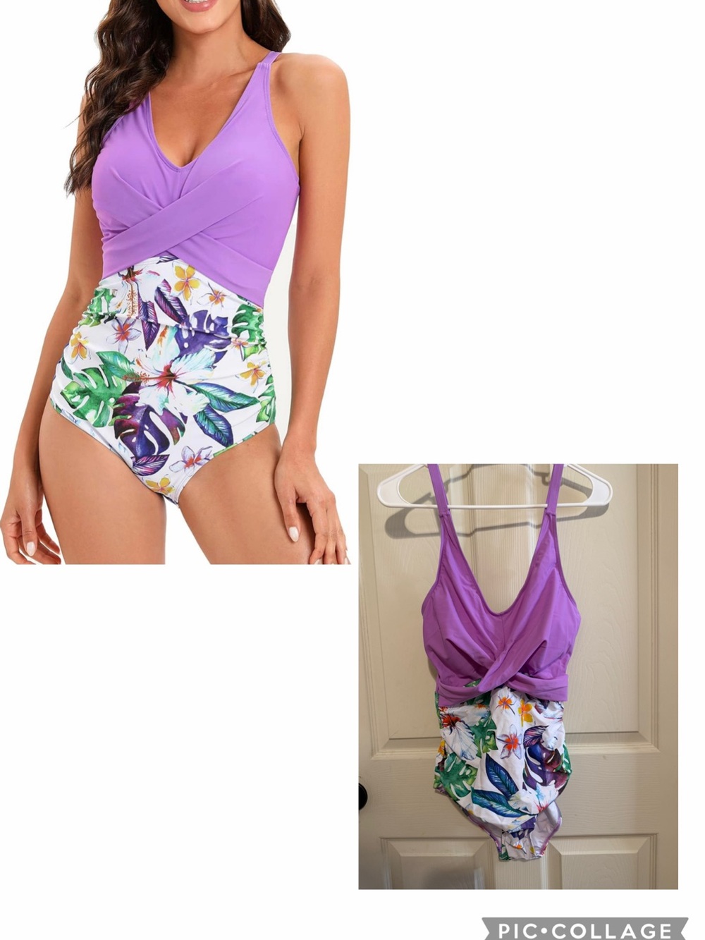 One Piece Bathing Suit for Women Front Cross Athletic Tummy Control Swimsuits